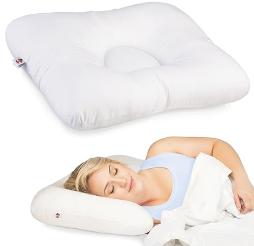 Core Products D-Core Cervical Neck Pillow - Extra Firm Orthopedic Support for Neck Discomfort, Back Sleepers, Dual Neck Rolls, Cervical Alignment, Full Size, Assembled in USA