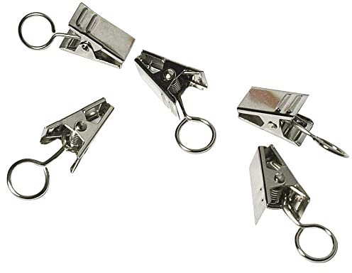 Rayher 2135821 Metall-Metall-Clip 18 mm mit Öse, Öse ø 8 mm, SB-Btl 18 Stück, platin