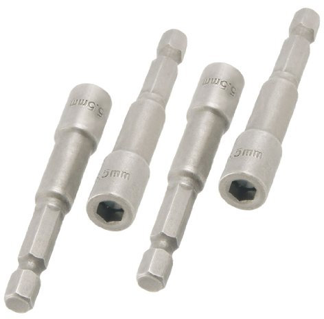 sourcingmap 4pcs 5,5 mm douille à six pans creux régleurs d'écrou magnétique tournevis
