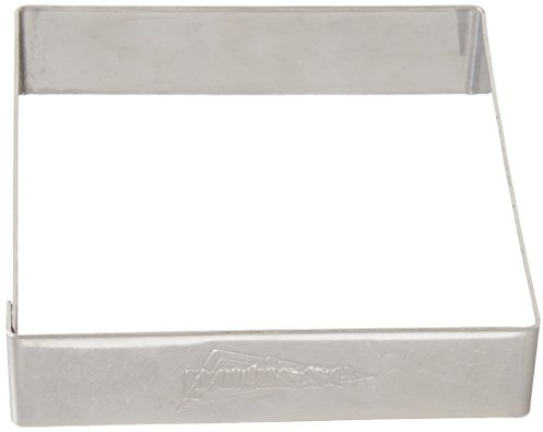 Patisse 4er Set quadratische Tortenringe aus Edelstahl mit Rand 8 x 2cm