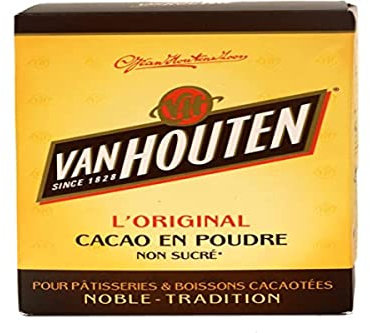 Van Houten l’Original Cacao en Poudre Non Sucré pour Boissons Cacaotées Instantanées Cacao Soluble, 250 g
