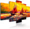 decomonkey Bilder Meer Abstrakt 200x100 cm XXL 5 Teilig Leinwandbilder Bild auf Leinwand Wandbild Kunstdruck Wanddeko Wand Wohnzimmer Wanddekoration Deko Schiff wie gemalt