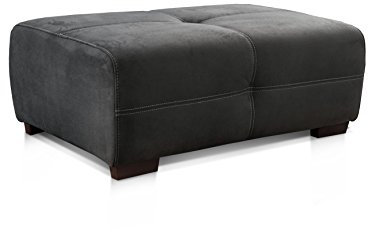 Cavadore Hocker Mavericco / XXL Polsterhocker im modernen Design / Mikrofaser / Passend zu Big Sofa und Ecksofa Mavericco / 108 x 71 x 41 cm (BxHXT) / Mikrofaser Schwarz