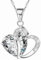 Kette Damen 925 Sterling Silber Zirkonia mit Lebhaft Herz Halskette