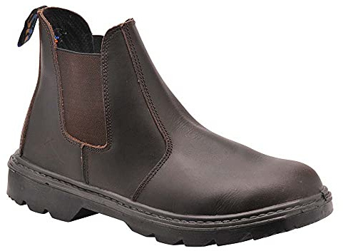 Portwest FW51 Steelite Dealer Sicherheitsstiefel Rutschfest Strapazierfähig | Braun, 48, S1P EN ISO 20345, Schützende Stahlkappe, Gewachstes Vollnarbiges Büffelleder, Ölbeständige Außensohle