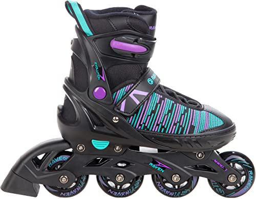 RAVEN Inline Skates Inliner für Kinder Erwachsene Mädchen Damen verstellbar (Cande, 38-42 (25cm-27,5cm))