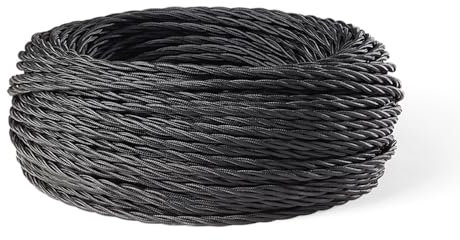 PERENZ Elektrisches Zopfkabel aus Rohstoff 50 Meter Kabel 3 x 0 75 mm Schwarz