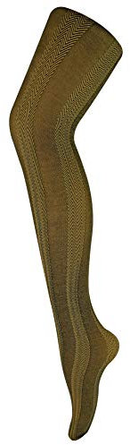 Sock Snob - Ladies Thick Coloured 80 Denier Opaque Patterned Winter Fashion Tights (8-14 UK 36/42, Stripe Mustard)