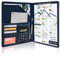 GraduationMall Schreibmappe A4 mit Klemmbrett, Aktenmappe Leder, Business Dokumentenmappe Konferenzmappe Portfolio Organizer Blau