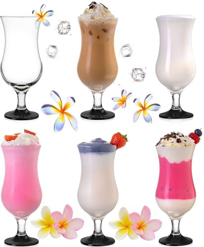 PLATINUX Cocktailgläser 400ml (max. 470ml) aus Glas Set 6-Teilig Longdrinkgläser Partygläser Hurricanegläser Groß Schwarz