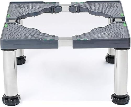 Heightening Stainless Steel Shelf Holder Washing Machine and Refrigerator Stand 24-27cm A Tumble Dyer Floor Trays Extendable Appliance Base for Vertical Air Conditioner -4 Legs
