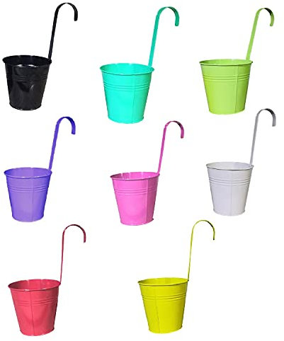 Geschenkestadl Hängetöpfe 8 Farben Ø 16 cm Übertopf Blumentopf 8 Stück (Farbmix 2)