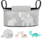 GLÜCKSWOLKE Kinderwagen Organizer - 12 Motive, Kinderwagentasche verschließbar, Kinder Buggy Tasche mit Feuchttuchspender, Aufbewahrungstasche - Pushchair Pram Baby Organiser (Emil Elefant, Grau)
