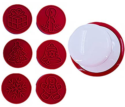 Weihnachten Silikon Cookie Briefmarken,Keks-Stempel mit Ausstecher,DIY Cookie Prägeform Keks Cutter Cookies Prägeformen Backen Dekoration Werkzeuge Kekse Stamper Kuchen Kit Für Weihnachten