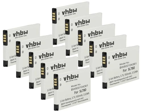 vhbw 10x Akku kompatibel mit Unify OpenStage SL6 | SL400, SL450 schnurlos Festnetz Telefon (950 mAh, 3,7 V, Li-Ion)