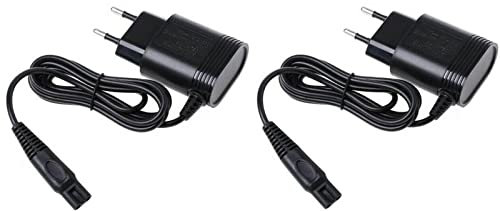 BODYA 2Pcs 15V Shaver Charger Cord Charging Cable Power Supply Adapter Fit for Philips Shaver HQ8505 HQ8500 HQ6425 HQ6426, Black