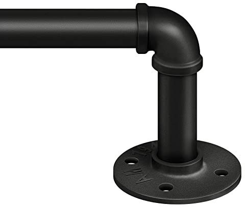 Zeerobee Gardinenstangen, 368 - 426 cm, 2,5 cm, industrielle schwarze