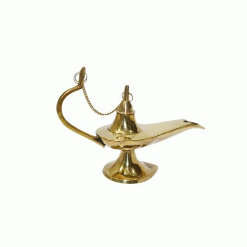 LAKSHMI'S EAGLE Aladdin Magic Lamp Indian Decor Table Oil Lamp Genie Lamp Aladdin Figure Dekorative Ornament Ghee Lampe Messing Öllampe Pooja Essentials Religious Gifts