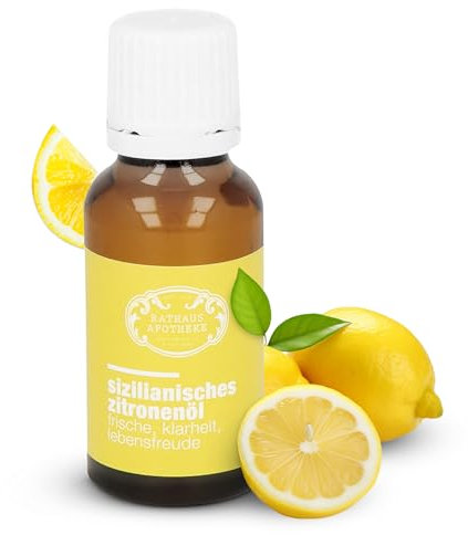 RATHAUS APOTHEKE WIEN® Sizilianisches Zitronenöl 20ml [FÜR IHRE PERSÖNLICHE AUSZEIT] - Ätherisches Öl höchster Reinheit für Aromatherapie - körperliches, seelisches & spirituelles Wohlbefinden