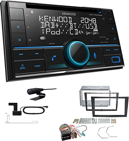 Kenwood DPX-7300DAB 2-DIN Autoradio mit Bluetooth Digitalradio DAB+ USB CD passend für Opel Astra H 2004-2010 ohne Canbus