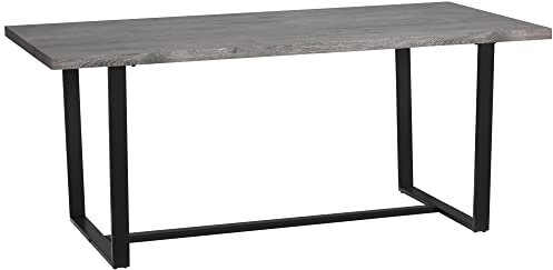 HOMCOM Tavolo da Pranzo Rettangolare per 8 Persone Stile Industriale, Tavolo da Cucina e Soggiorno con Gambe in Acciaio, 180x90x75cm, Grigio e Nero