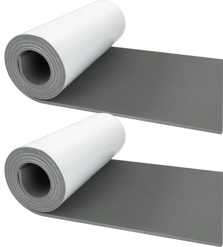 Lot de 2 rouleaux de mousse EVA,200x30 cm,Gris,1/2 cm,Facile à couper,Auto-adhésif,Rembourrage en mousse EVA, protection des meubles, remplissage des espaces et doublure de tiroir