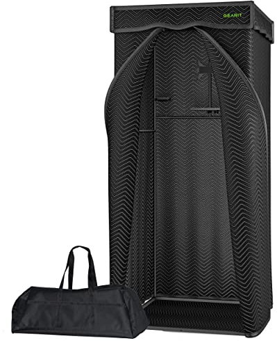 GearIT Portable Vocal Recording Booth with Carry Bag, Utility Tray, Mobile Tablet Mount, and Mic Mount/Headphone Hook; Sound Isolation Room for Home Studio
