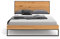 Danzz Massivholzbett Loft Bett Frame 200x220 cm Holzbett Material eich Massivholz Metall für das Schlafzimmer, Bett Eiche massiv Holz geöl, eichefarbig