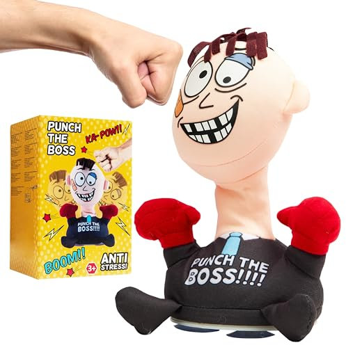 Anti-Stress-Spielzeug für Erwachsene – Punch The Boss Bürospielzeug – Stressabbau für Erwachsene - Weihnachts Geschenke (Grau)