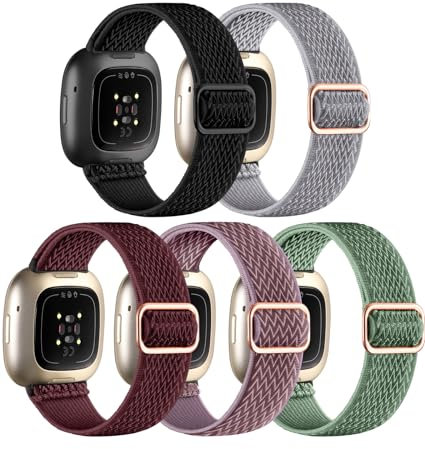 Adorve Compatibile con cinturini Fitbit Sense/Versa 4/Versa 3/Fitbit Sense 2, per donne e uomini, regolabile, elastico, in nylon, cinturino sportivo per smart watch