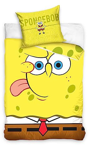 Carbotex Spongebob Squarepants Schwammkopf Kinderbettwäsche SBOB223008 135x200cm/80x80cm