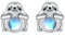 Faultier Ohrringe für Damen Mädchen 925 Sterling Silber Mondstein Ohrstecker Faultier Geschenk Mondstein Schmuck