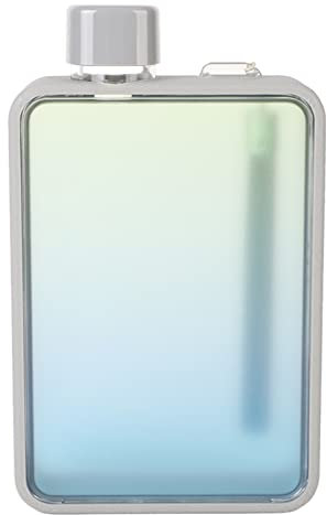 Bouteille D'eau Plate de 300 Ml, étanche et Fine, Bouteille D'eau Fine A5, Bouteille D'eau Carrée Plate pour Voyage, Bouteille D'eau Rectangulaire Portable pour Sports de Plein Air,(Gris dégradé)