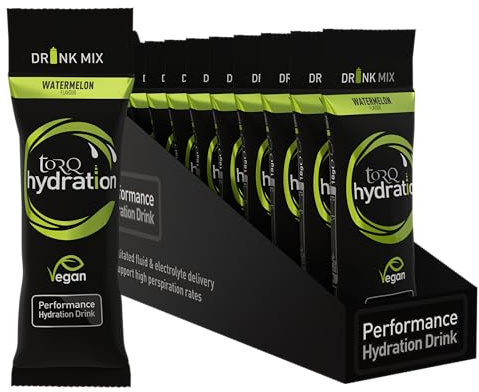 Torq Hydration - Watermelon - Rapid Rehydration Electrolytes Powder Hypotonic Profile Running , Cycling , Sports Hydration Drink - Single Serve - Box of 15