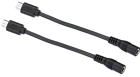 PATIKIL Micro USB vers DC Extension Câble, 2 Paquet Mâle Vers Femelle Rallonge Alimentation Cordons pour Ventilateurs LED Bandes, Noir