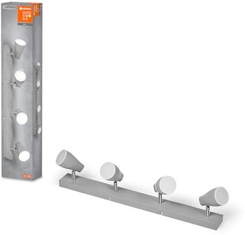 LEDVANCE LED SPOT PEAR Spotlight GU10, grau, 4X4,3W, 1400lm, 614mm, warmweiße Lichtfarbe, ausrichtbare Leuchtenköpfe, einfache Montage, Kombination mit smarten GU10-Lampen möglich, IP 20, 2700K