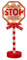 Uposao Santa Please Stop Here Sign LED Lights Pre Lit Xmas Sign Desk Lamp Window Decorative Lights Indoor Outdoor for Christmas Park Lawns Decorations