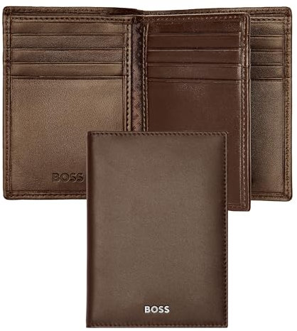 Porta carte pieghevole triplo classico liscio, Caffè, 16.2, Classico