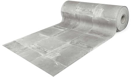 GIURI TESSUTI - Pavimento in PVC - Rivestimento per superfici in Vinile Impermeabile con texture Antiscivolo e supporto in Tessuto Insonorizzante (AL METRO, INDUSTRIAL MID)