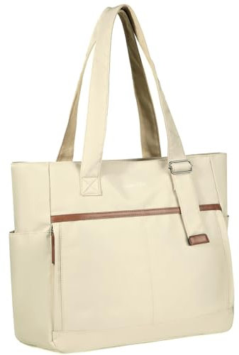 Chase Chic Sac Ordinateur Femme,Sac Cabas Femme pour Ordinateur Portable 15.6 Sac Fourre Tout Femme Imperméable pour Affaires Travail Université Brun