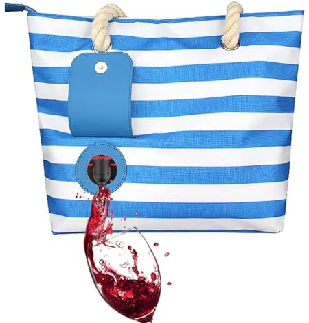 Weintasche Mit Zapfhahn, Wein Tote Bag Mit Verstecktem Ausguss, Auslaufsichere Picknicktasche Isolierte Weintasche Für Picknick Außen, Geschenk Für Weinliebhaber