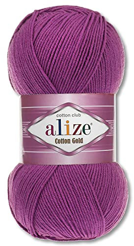 Frida's Wollhaus Alize 100 g Cotton Gold Wolle Sommerwolle Garn Baumwolle Amigurumi 65 Farben (122 | Pflaume)