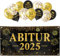 BETESSIN ABI 2025 Deko Schwarz-Gold - Abitur 2025 Banner 180x90cm mit 12 Luftballons - Graduation Dekoration für Abi Abschlussfeiern und Abitur Prüfungserfolge