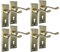 Georgian Style Scroll Brass Finish Door Handles, Internal Door Handles, Brass Door Handle, Door Lock, Door Latch, Door Handle with Lock, Door Handle 4 Pair