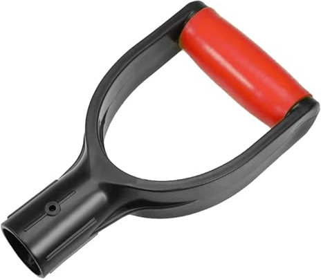 Kunststoff-Spatengriff, Schaufel-D-Griff, 32 mm Innendurchmesser, Spaten-Schneeschaufelgriff, Spaten-Schneeschaufel-Graben(Color:Red Black)