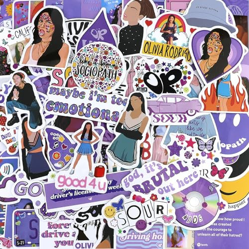 100 Pack Olivia Stickers, Pop Singer Decal, Scrapbook Stickers, Waterproof Stickers, Music Stickers, for Water Bottles, Book, Skateboard, Laptop, Guitar, Suitcase
