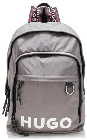 HUGO Quentyn Herren-Rucksack mit mehreren Taschen, Fossil Grey, Einheitsgröße, Quentyn Rucksack mit mehreren Taschen