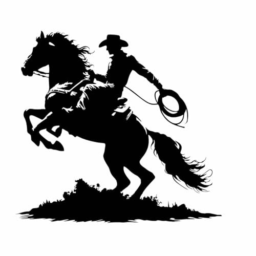Aufkleber Sticker Pferd Cowboy Western Style für Auto Pferdeanhänger Wohnmobil PKW Car Anhänger Trailer viele Farben und Größen