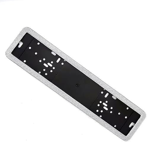 Luxury Stainless Steel Bling Number Plate Frame – Crystal Diamond License Plate Holder for Front and Rear Plates – Universal Fit for UK Vehicles, Rust-Proof and Easy Installation with 4 Screw Caps