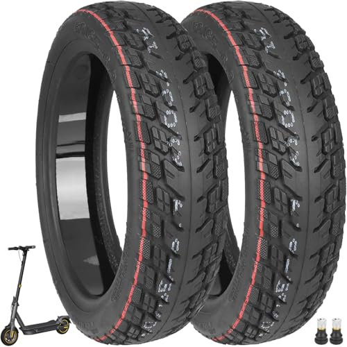 VOLOHAS 60/65-6,9 Tubeless Reifen für Ninebot Max G2 G2D G2E G65 F3 F3 Pro Elektroroller Hinten Verschleißfester Vakuumreifen Ersatzräder Selbst Reparierbar 10'' Offroad Reifen Pannensicher (2 Stück)
